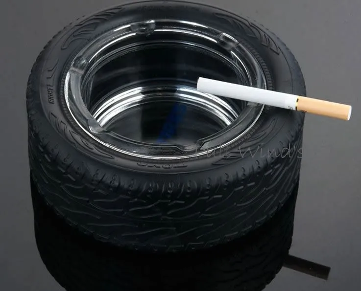Креативная в форме шины Персонализированная пепельница стеклянная шина составная пепельница Портативная Черная пепельница