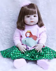 DollMai 23 "Bebe куклы девочка куклы весь силиконовый корпус куклы reborn baby Виктория принцесса Младенцы Детские Подарочные игрушки куклы reborn bo
