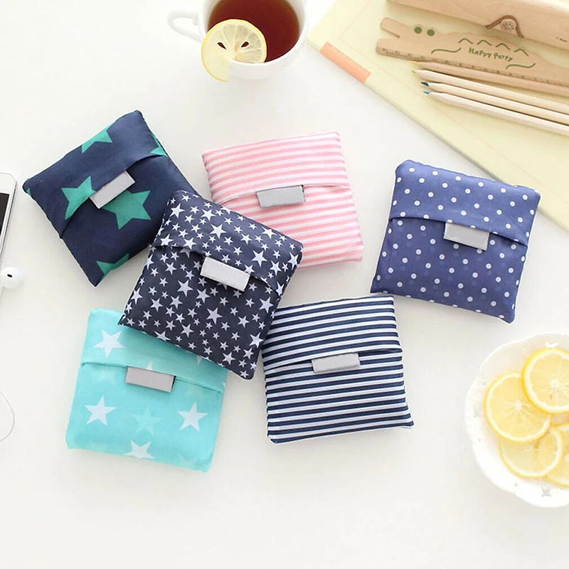 

1pc Cute Lady Foldable Recycle Bag Eco Reusable Shopping Bag Fruit Vegetable Grocery Storage Packs Portable Eco-Friendly New