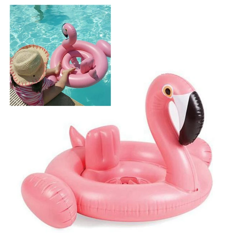 

2018 FlamingBaby Float Swimming Ring Seat Float Inflatable Fun Flamingo Float Pool Toy Baby Summer Water Kids Swimming Ring