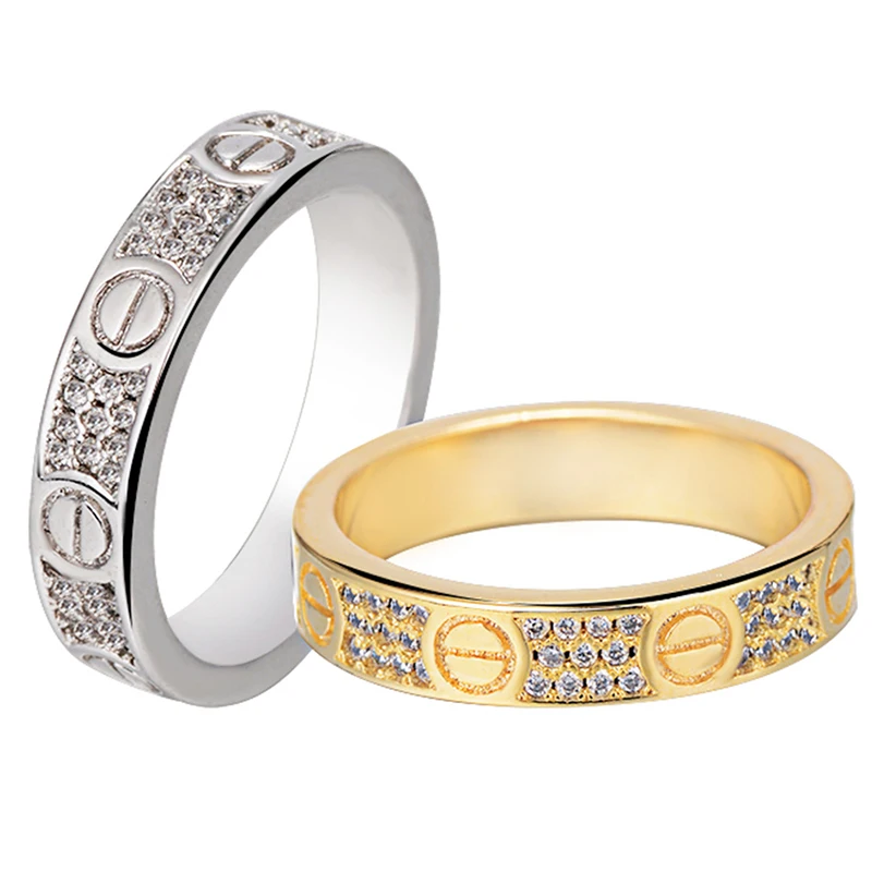 

Rings For Women Unisex CZ 925 fashion Jewelry WhiteGold Plated Finger Rings for Men Women Wedding Engagement Ring 2019 Girlfrie