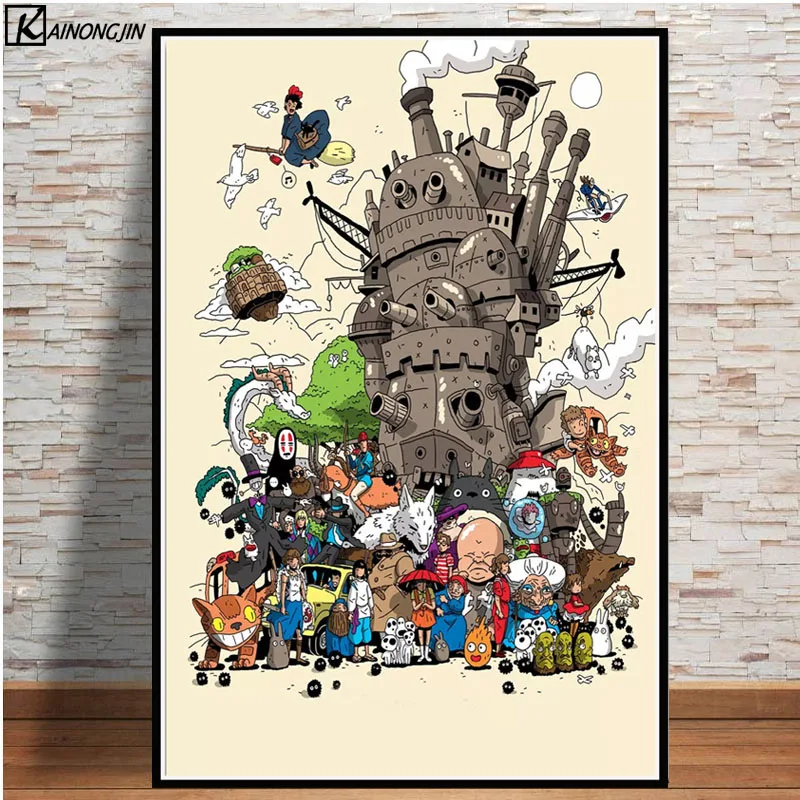 

Posters and Prints Studio Ghibli Tribute Poster Japan Anime Comic Wall Picture Canvas Painting Home Decoration