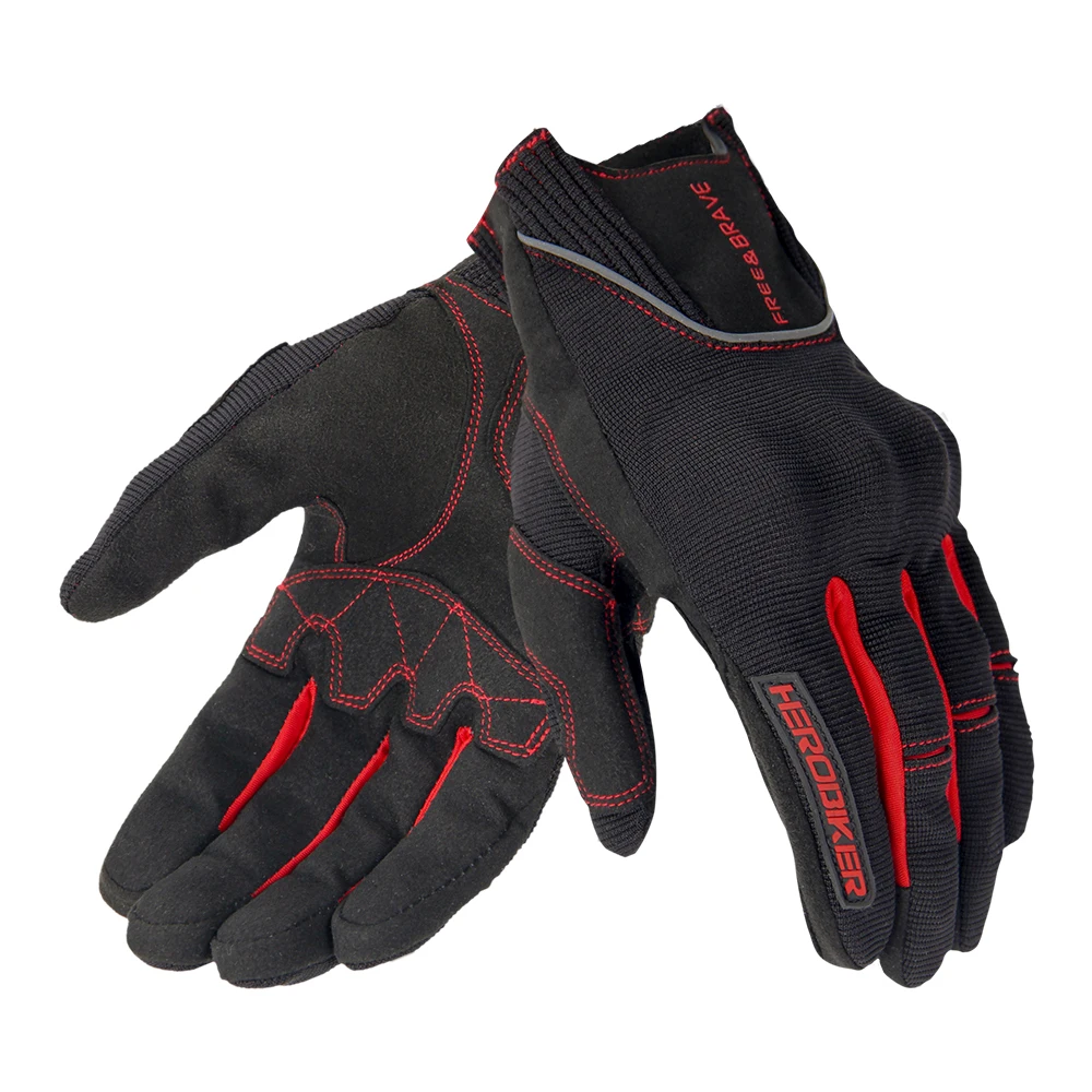 HEROBIKER мотоциклетные перчатки для езды по бездорожью Luva Motociclista Guantes Moto Biker перчатки для мотокросса с сенсорным экраном Мотоциклетные Перчатки - Цвет: HSTX-002 Red