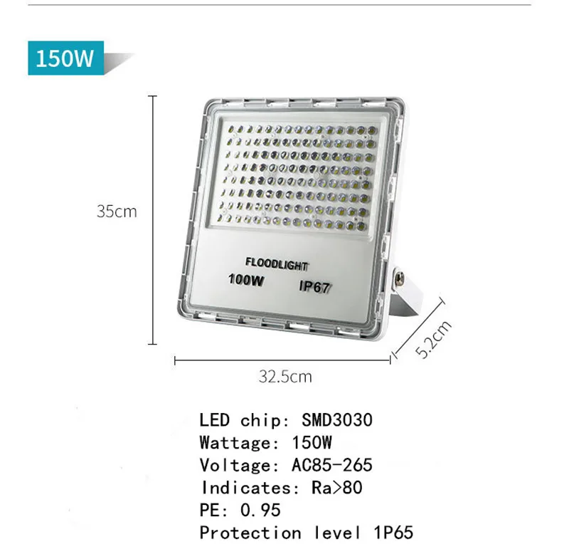 Светодиодные прожекторы Открытый Light 150 W 200 W Водонепроницаемый IP65 рекламы свет поиск прожектор патио заводской номер лампа уличного освещения - Испускаемый цвет: 150W