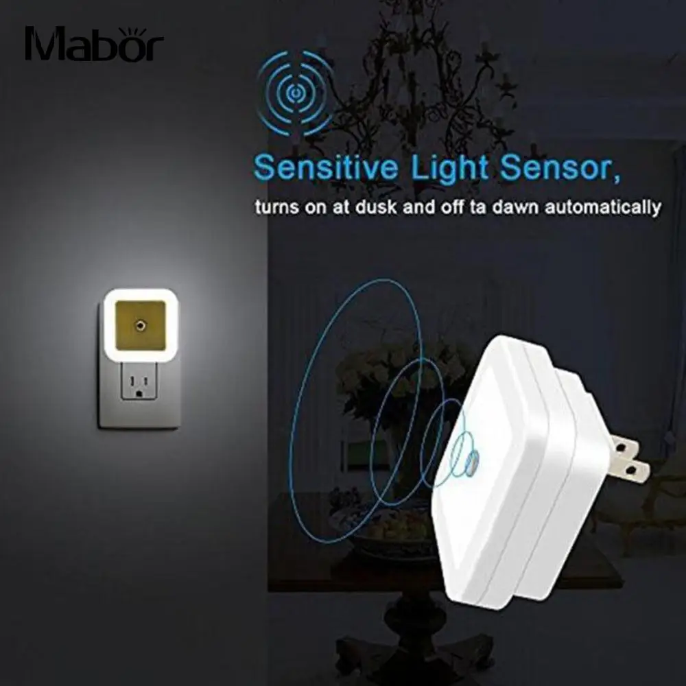 

Night Light Light Sensor LED Automatic Angel Wall Lamp Bathroom Indoor/Outdoor Wireless Mighty Light Safety Lamp Emergency Light