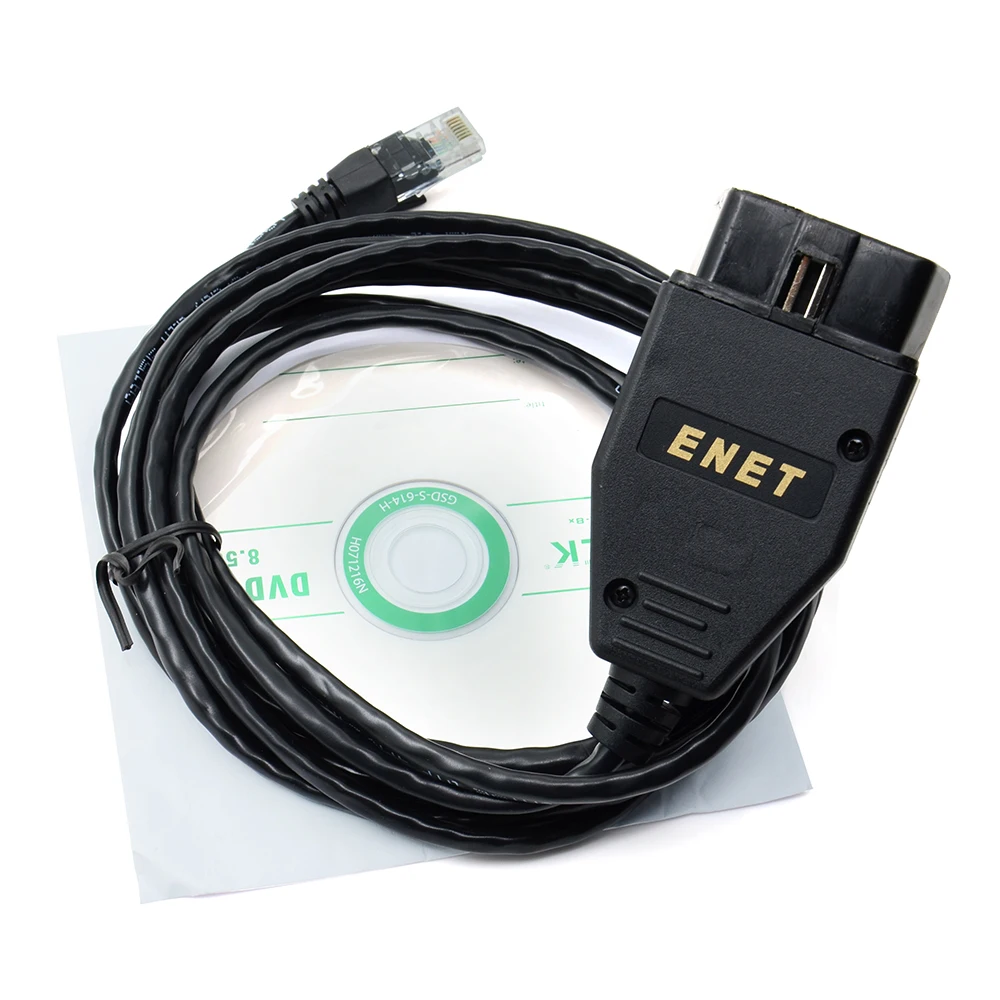 Изготовленный для BMW ENET Ethernet к OBD интерфейсный кабель E-SYS ICOM кодирования диагностический кабель серии F черный/желтый