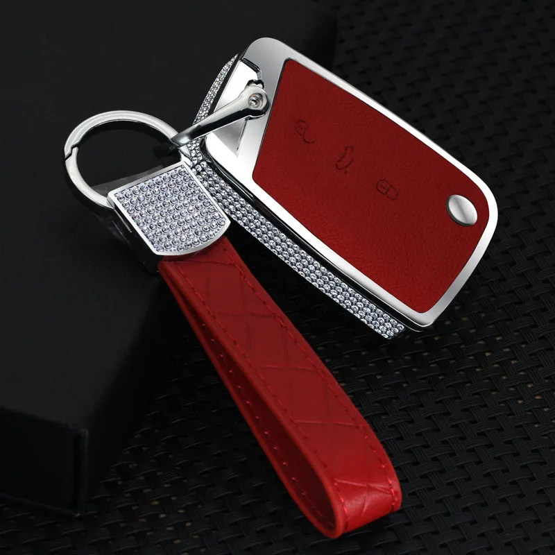 

Luxury Diamond Car Key Case Remote Key Cover Shell For Volkswagen VW Golf 7 Seat Ibiza Leon FR 2 Altea Aztec For Skoda Octavia