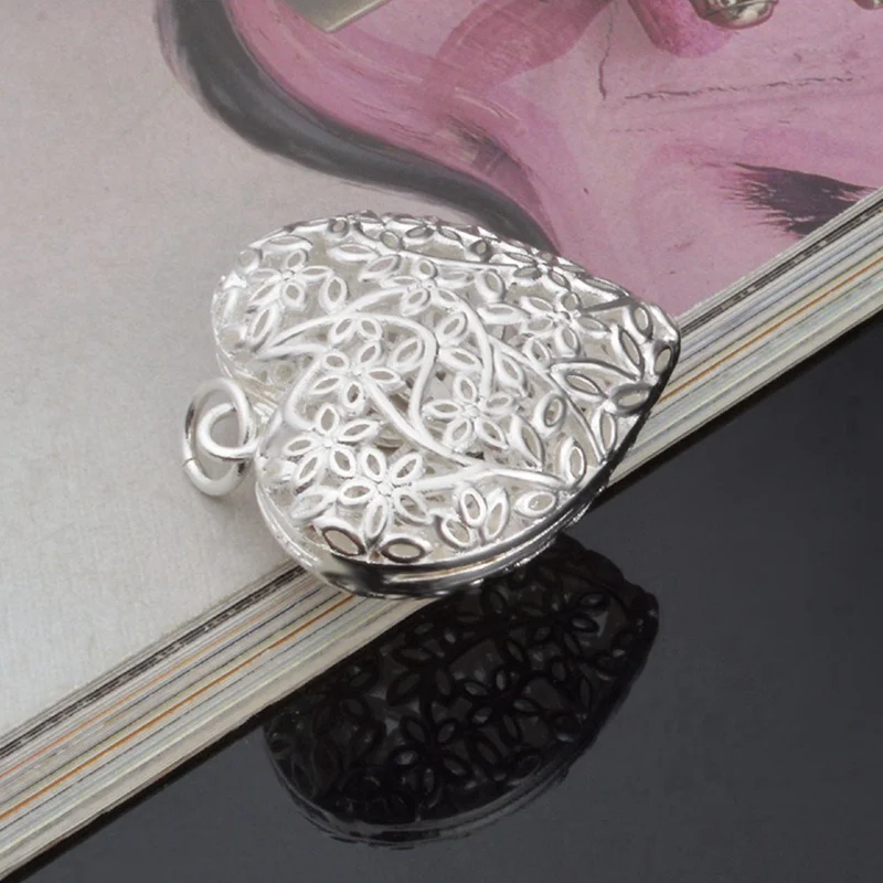 Горячая Распродажа полый кулон ожерелье для подарка в форме сердца сетка цветок рамка классический кулон Femme Подвески Neckless ювелирные изделия
