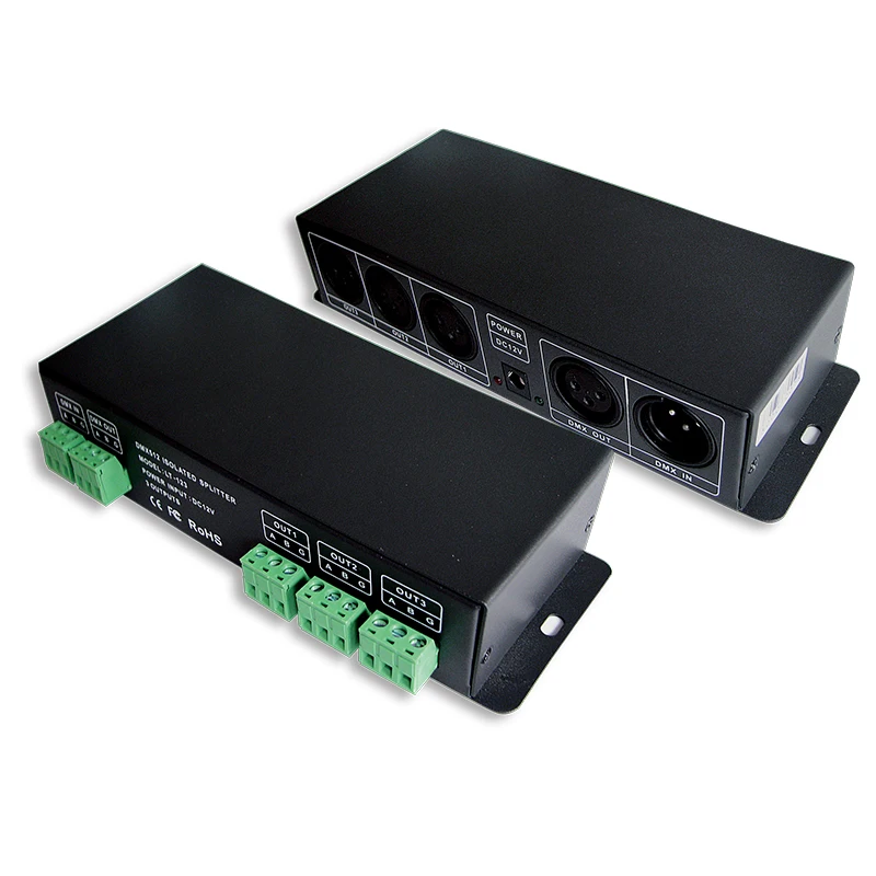 Новый светодиодный Усилитель Мощности DMX 1 в 3 канала выход RGB светодиодная лента