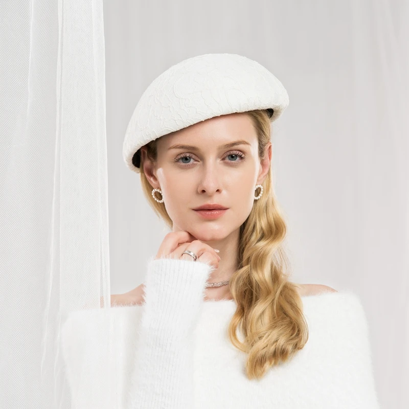 Lady Fedoras Wool Hat Female Fashion Dome Cap Girls Elegant Vogue Hats Joker Lace Painter Students Party Adjust A18 | Аксессуары для
