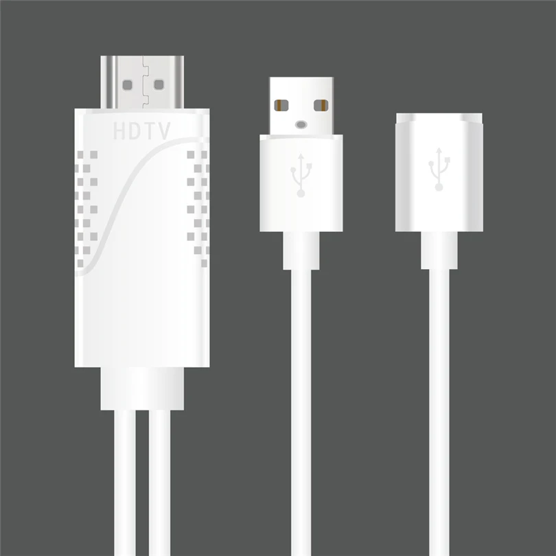 Мода 2 в 1 USB к HDMI 4 K HD 1080 P цифровой HD tv AV Кабель-адаптер Шнур для iPhone XS MAX XR S30