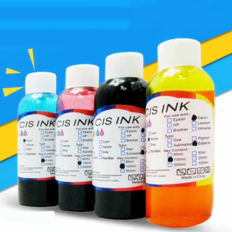 Съедобные чернила совместимые с принтером HP K C M Y. Пищевые для торта.|edible ink|food inkink