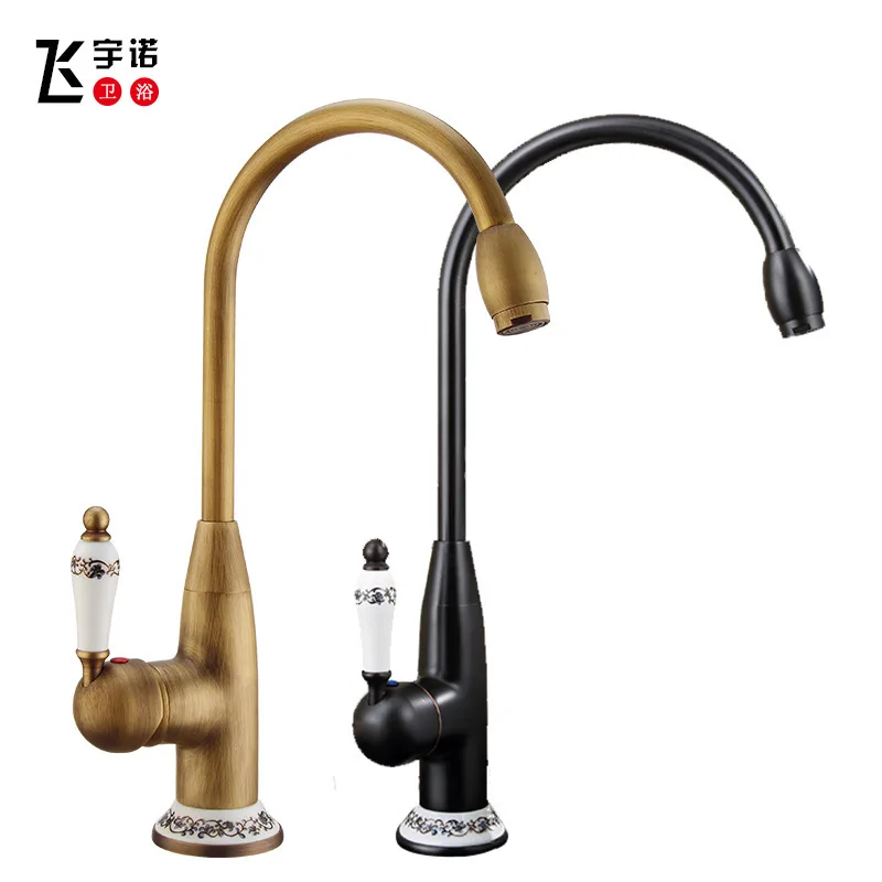 

kitchen sink faucet black basins of cold and hot mix faucet can rotate all copper faucets restoring ancient tap