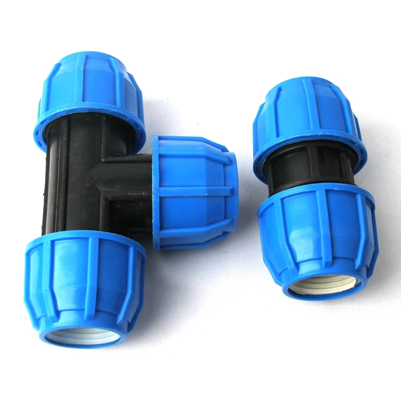 2pcs 40mm 50mm PE Water Pipe Connectors Agricultural Irrigation Greenfouse Garden Supply System Tee Quick Joint | Дом и сад