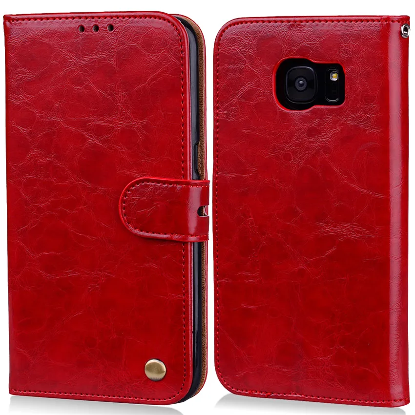 Деловой кожаный чехол бумажник с откидной крышкой для Samsung Galaxy S7 S6 Edge S8 Plus S3 S4 S5 J7 J3