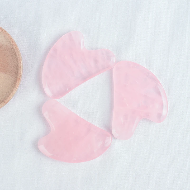 Face Jade Massager Scraper Natural 60*40*7 mm Rose Quartz Gua Sha Acupuntura Tools for Foot Back Head Neck Massage Stone Therapy