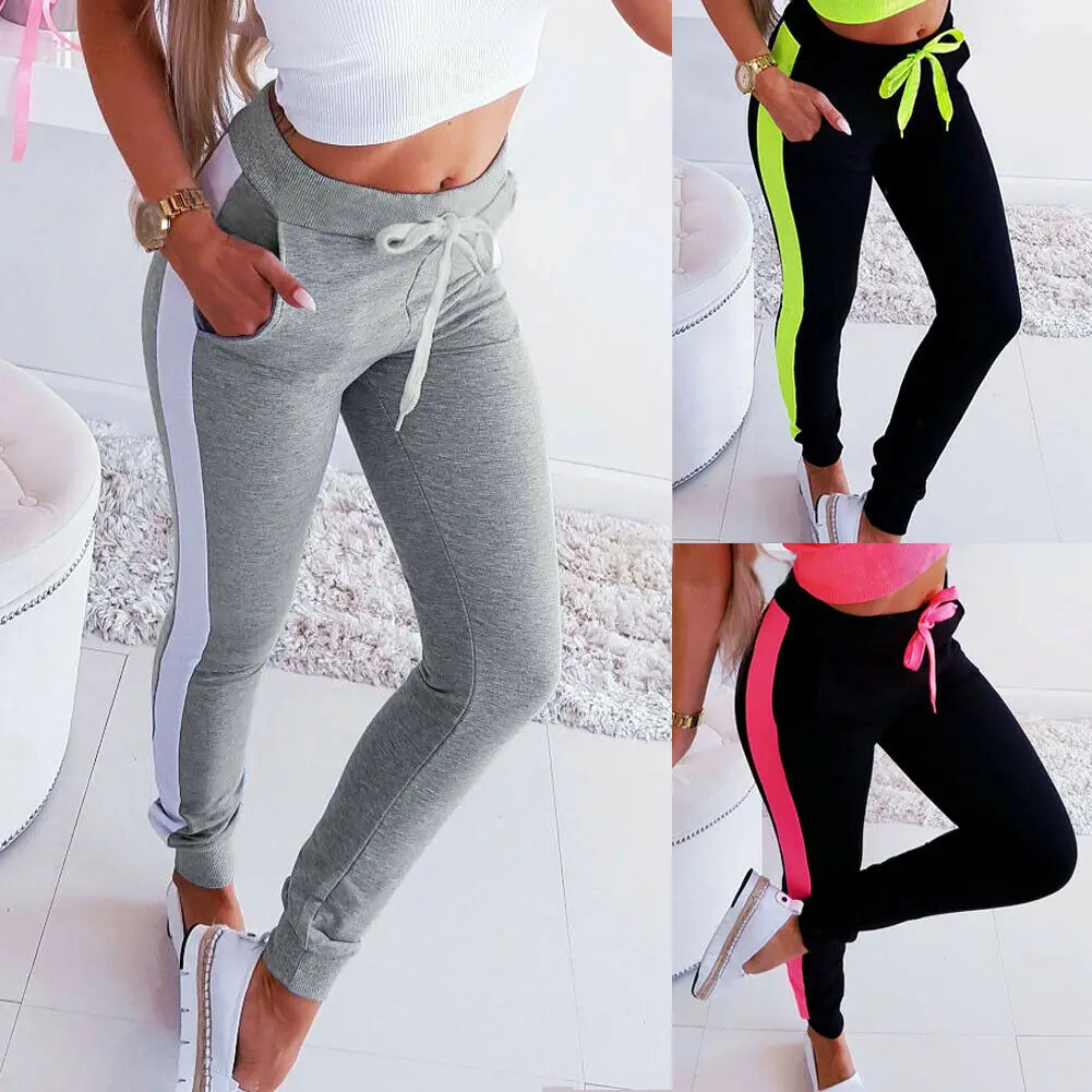 

New Style Women Yoga Pants High Waist Stretch Ankle Length Long Pants Fitness Yoga Gym Patchwork String Fashion Hot 2019