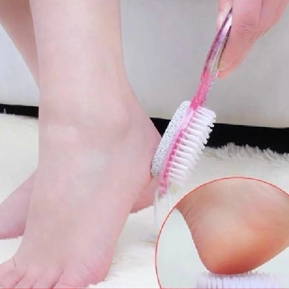 

Promotion Foot Care Tools 4in1 Useful Foot Pumice Stone Dead Skin Remover Brush Pedicure Grinding Convenient 1Pc Fashion random