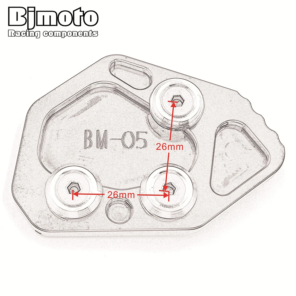 Боковая подставка с ЧПУ для BMW K1300S K 1300 S 09 12 K1300R 2009 2013 K1200S 1200 K1200R|side stand enlarge|pad padbmw k1200s
