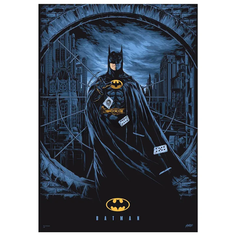 Бэтмен мультсериал домашние декоративные принадлежности белая мелованная бумага плакат стикер на стену домашний декор - Цвет: Золотой
