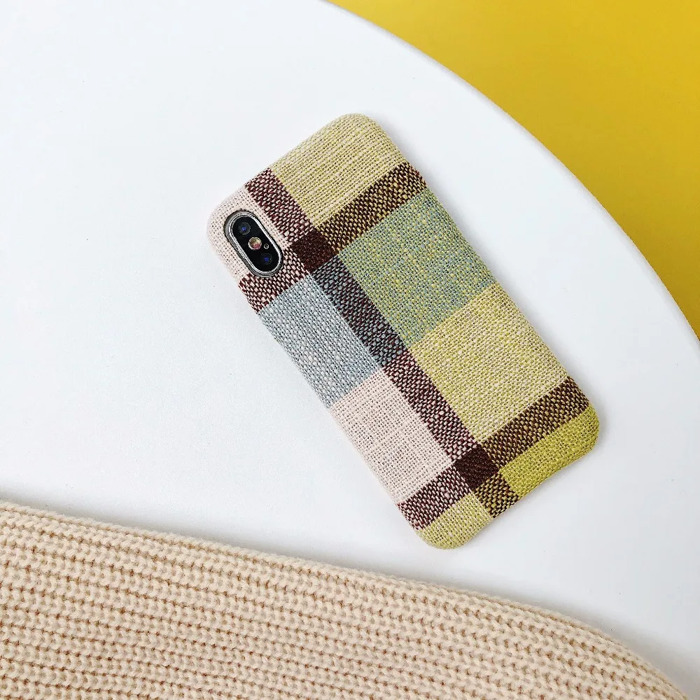 20 шт./партия,, 4 цвета, хлопковый льняной Кожаный чехол Чехол для iPhone 6 7 8 X XS XR XS Max 6 7 8 plus, чехол для телефона