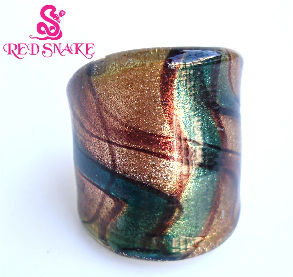 

RED SNAKE Fashion Ring Handmade bighearted colorful Murano Glass Rings No.E#