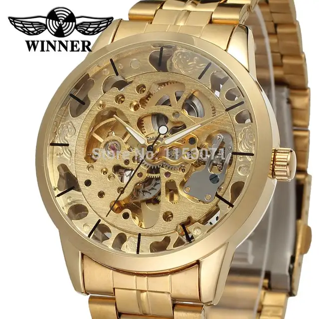 Winner Men's Watch Top Brand Luxury Automatic Skeleton Gold Factory Company Stai Winner Men's Watch Top Brand Luxury Automatic Skeleton Gold Factory Company Stai