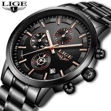 LIGE Mens Watches Top Brand Luxury Fashion Business Watch Men Sport Waterproof Clock Quartz Wristwatches Relogio Masculino+Box lige watch men sport quartz wristwatches leather mens watches top brand luxury waterproof business watch man relogio masculino