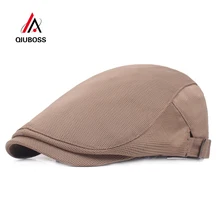 QIUBOSS Унисекс Мужская и женская сетчатая кепка газетчика весна лето дышащая солнцезащитная Кепка Sunhat Повседневная плоская вождения Гольф кепи в таксистском стиле