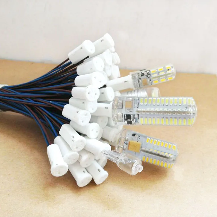 10PCS 20 50 100cm LED lamp G4 socket plug bulb / G4 ceramic bulb holder