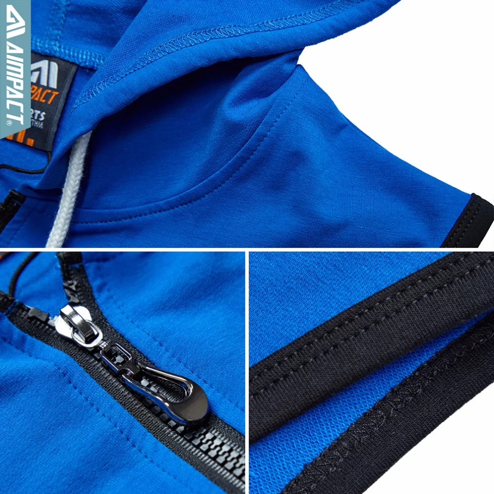 Aimpact Men's Cotton Sleeveless Hoodie | Bodybuilding Crossfit Workout Tank Tops - Muscle Fitness Shirts | Male Jackets - Top AM1012 image 6