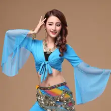 Танец живота Племенной обёрточная бумага Топ с длинным рукавом Танцы Йога бюстгальтер для карнавала блуза чоли Цыганский белый красный черный желтый