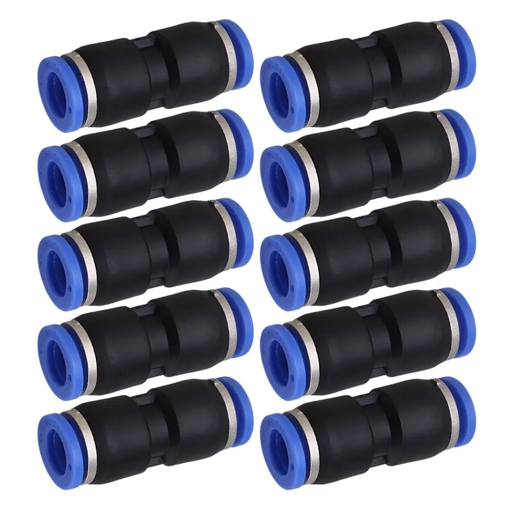 10mm Straight Push In Pneumatic Air Quick Connectors Fittings Pack of