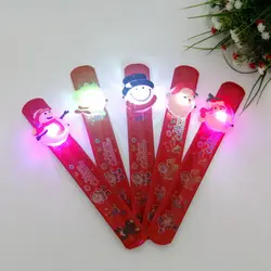Новый светодио дный Рождественский светодиодный браслет свет флеш-браслет шлепок браслет круг Санта клавечерние УС партия Декор для детей