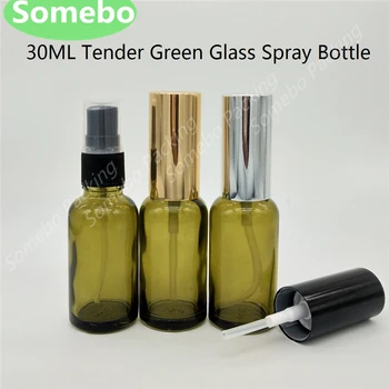 

500 x 30Ml Olive Green Glass Spray Bottle Glass Container Glass Container With Fine Mist Sprayer Atomizer Makeup Spray Bottle
