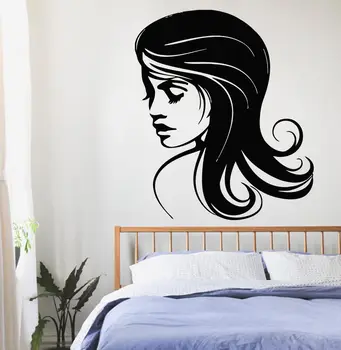

Wall Decals Vinyl Decal Sticker Art Murals Fashion Woman Hair Salon Decor Pattern Single-piece Package Modern Mirage of Beauty