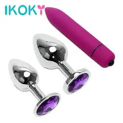 Ikoky 3 шт. массаж простаты Анальный Plug Butt Plug G Spot стимулировать взрослых продукт Пуля Вибратор Секс-игрушки для Для женщин