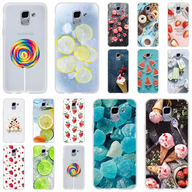 Fruit sugar ice strawberry For Phone Case Samsung Galaxy j6 J8 J7 J5 J3 J4 Plus 2018 2017 2016 J610 Prime Soft Silicone Coque | Мобильные