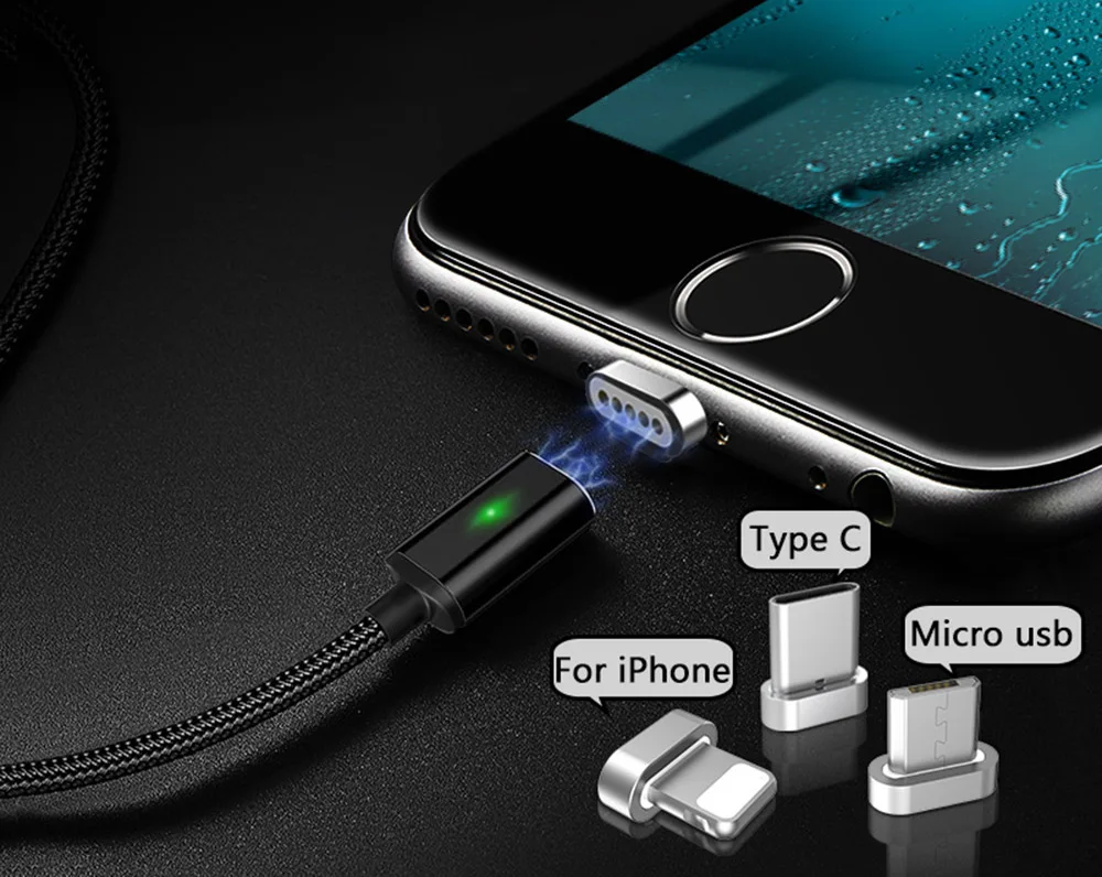 Магнитный кабель GARAS для iphone/Micro USB/type-C, зарядное устройство, адаптер для iphone, магнит, быстрая зарядка, кабели для мобильных телефонов, 2 м