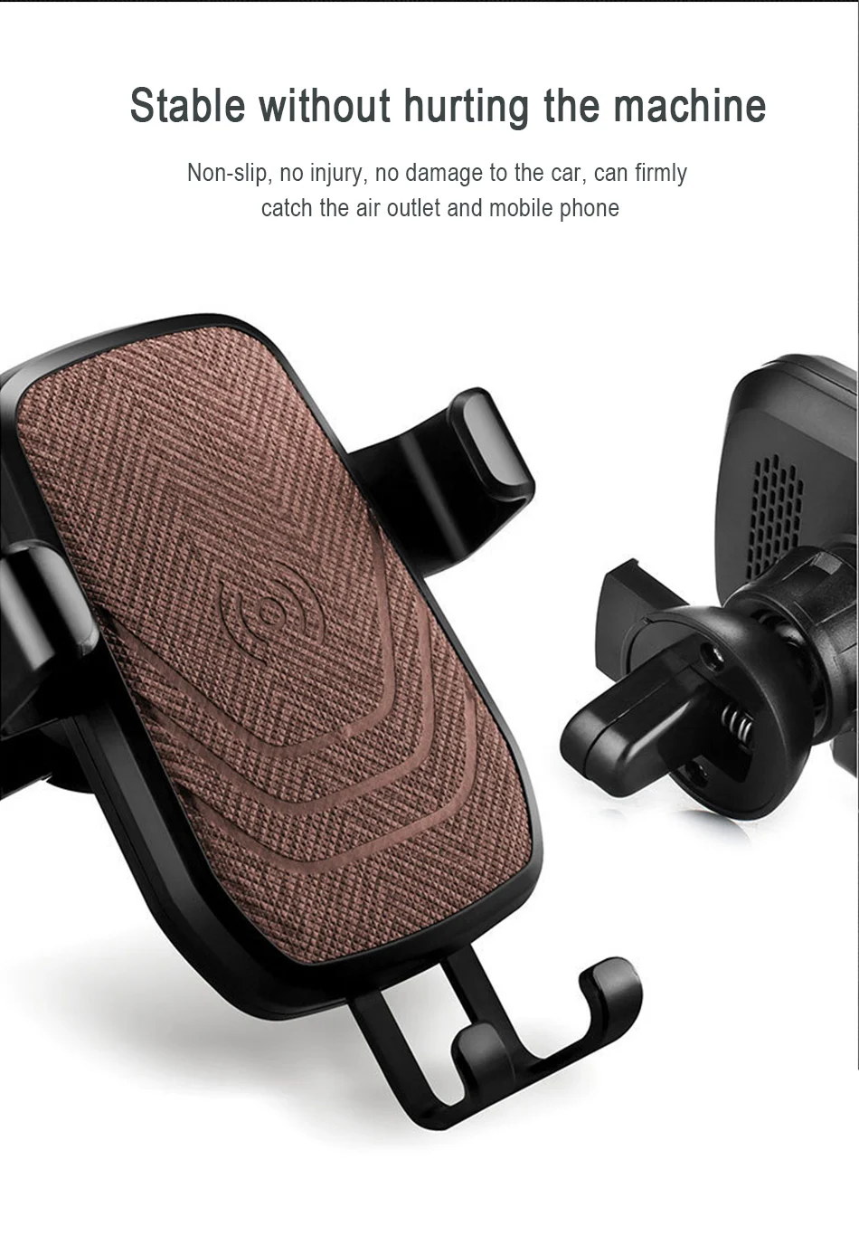 !ACCEZZ 2 in 1 Car Phone Holder&10W Fast Wireless Charger For iPhone 8 X Samsung S6 5 Mount Portable ABS Phone Wireless Charging (12)