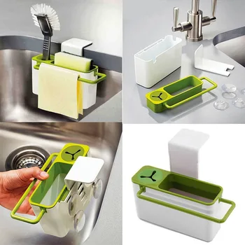 

kitchen Self-draining Suction Cup Base Kitchen Brush Sponge Sink Draining Towel Rack Washing Holder Cleaning Cloth Holder