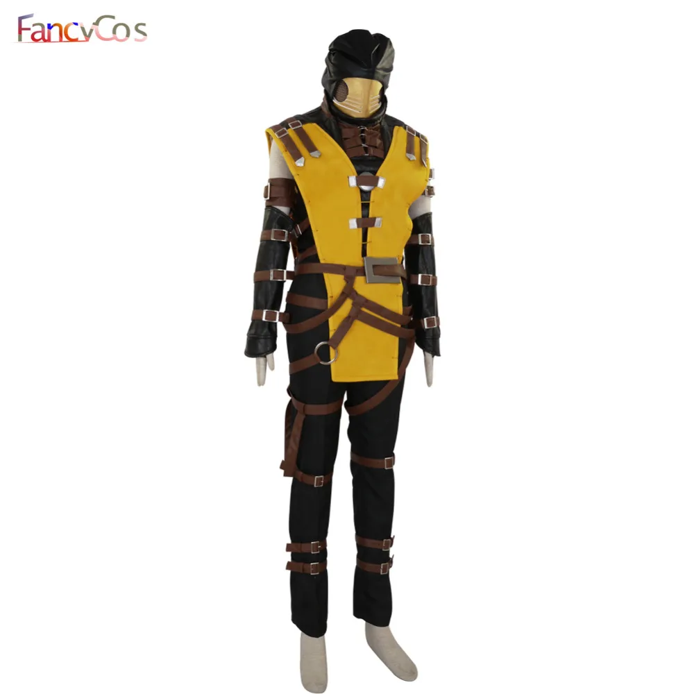 Хеллоуин Mortal Kombat Скорпион Hanzo Hasashi костюмная маска косплей игра для взрослых