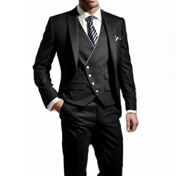 

Mens Formal Business 3 Piece Suit Tuxedos Slim Fit Peak Lapel Wedding Men Suit Single Breasted Jacket Pants Blazer