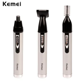 Kemei Fast shaving Men Electric Nose Ear Hair Trimmer Painless Women trimming sideburns eyebrows Beard hair clipper cut Shaver A