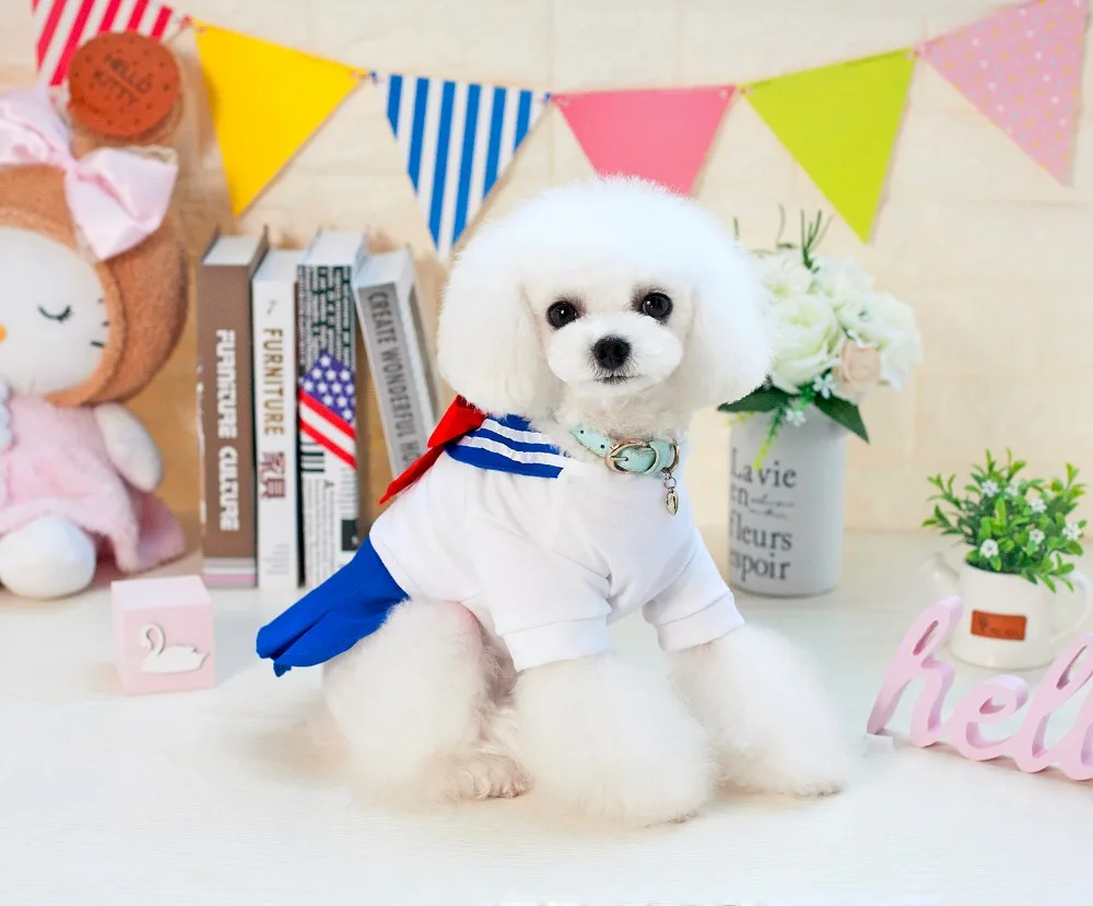 Новый dogbaby сезон: весна–лето собака кампуса равномерное платье одежда от S до XL Дешевые щенок Товары для собак платье