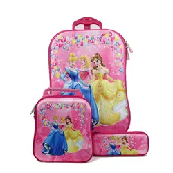 2018 новые детские школьный рюкзак для детей сумки с чемодан-тележка на колесах для рюкзаки для мальчиков и девочек школьная сумка Детский