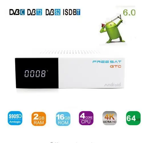 

Freesat GTC DVB-S2 DVB-C DVB-T2 ISDB-T Amlogic S905D android 6.0 TV BOX 2 GB RAM 16 GB Satellite Receiver IPTV Arabic Europe
