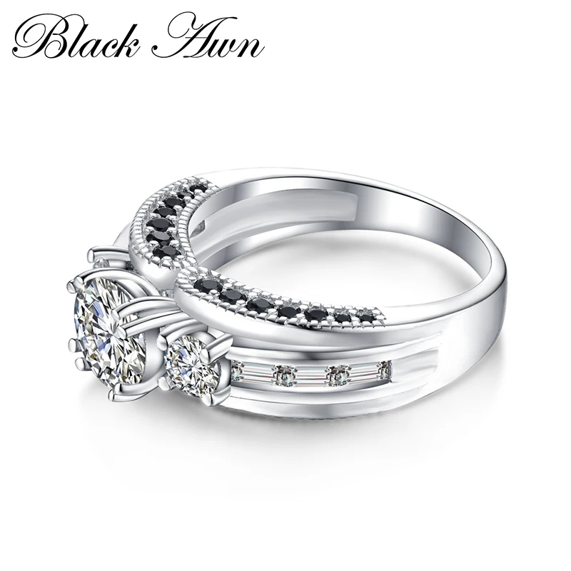 [Черный AWN] 6,9 г натуральная кольца из стерлингового серебра 925 для женщин обручальное кольцо Femme Bijoux Bague C319