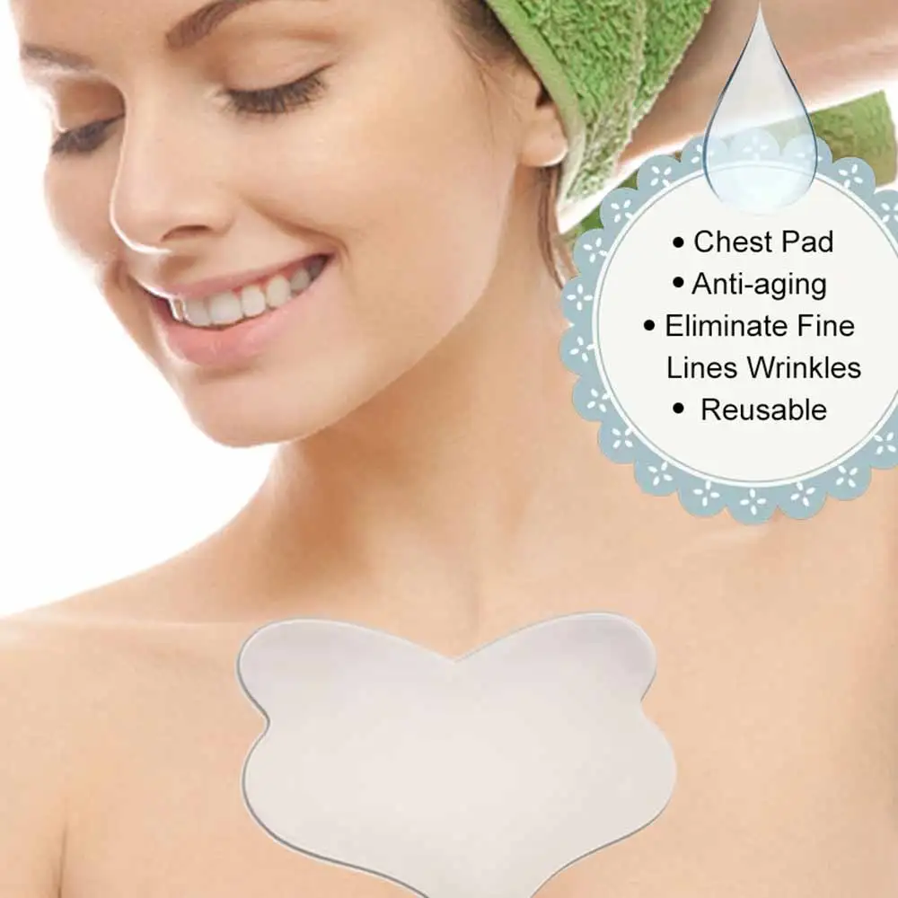 Silicone Anti Wrinkle Chest Pad Reusable Anti aging Self adhesive Chest