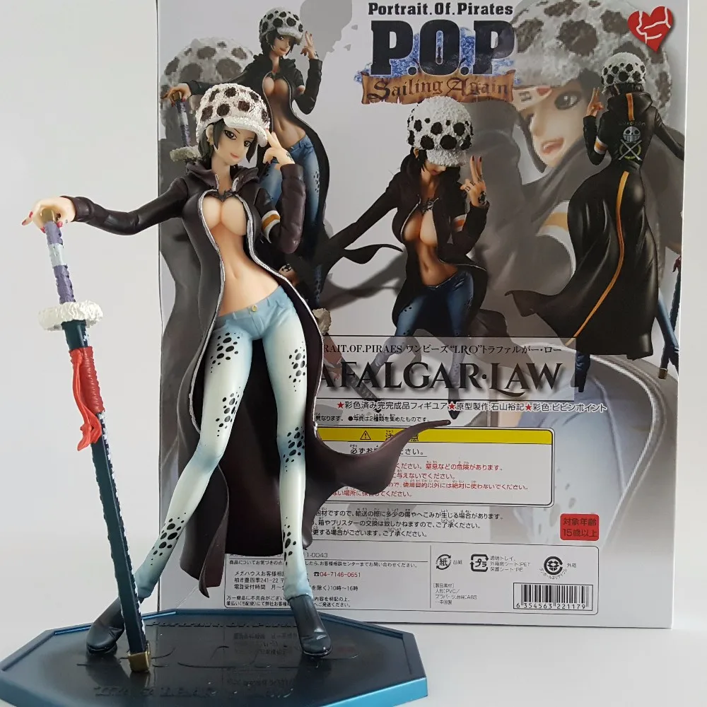 One Piece Action Figure Trafalgar Law Girl Ver. PVC Figure 210mm POP One Piece Girl Law Anime Sexy Toys Onepiece-Action-Figures
